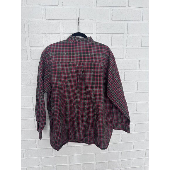Vintage Casbah Button Up Shirt Long Sleeve Mens XL Red Green Plaid Rare - Picture 6 of 8